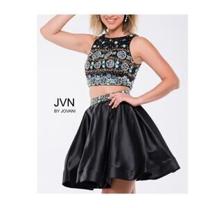 NWT JOVANI JVN JVN45577 cocktail homecoming 2 piece bedazzled short skirt size 6